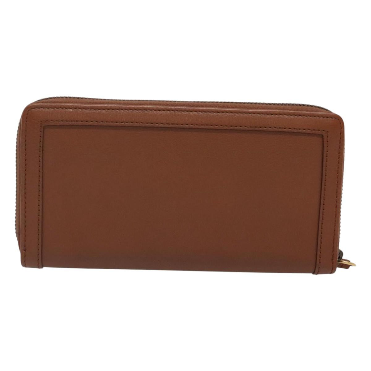 GUCCI Diana Continental Wallet Long Wallet Leather Brown Gold 658634 Auth am8592