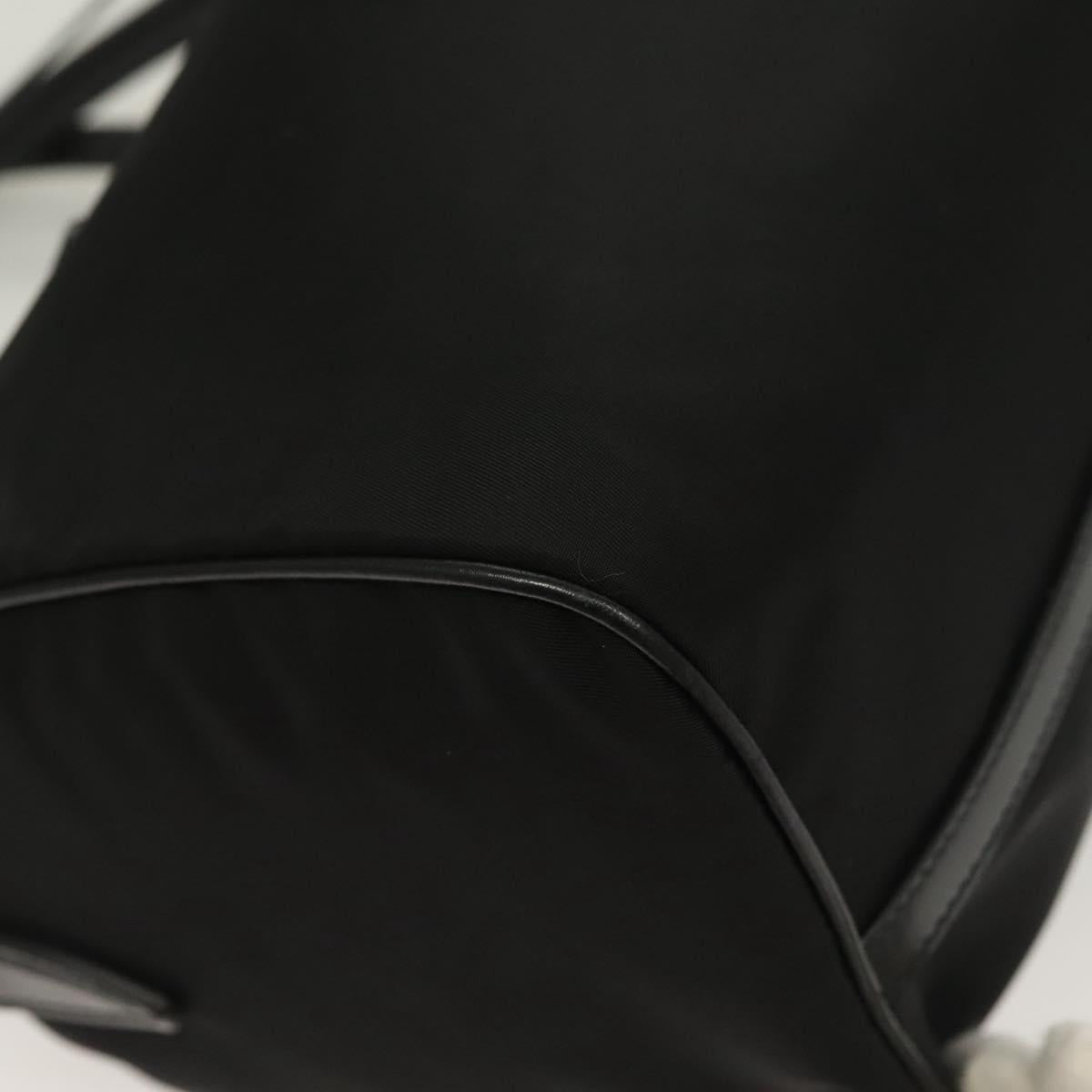 PRADA Hand Bag Nylon 2way Black Gold 1BB797 Auth am8598