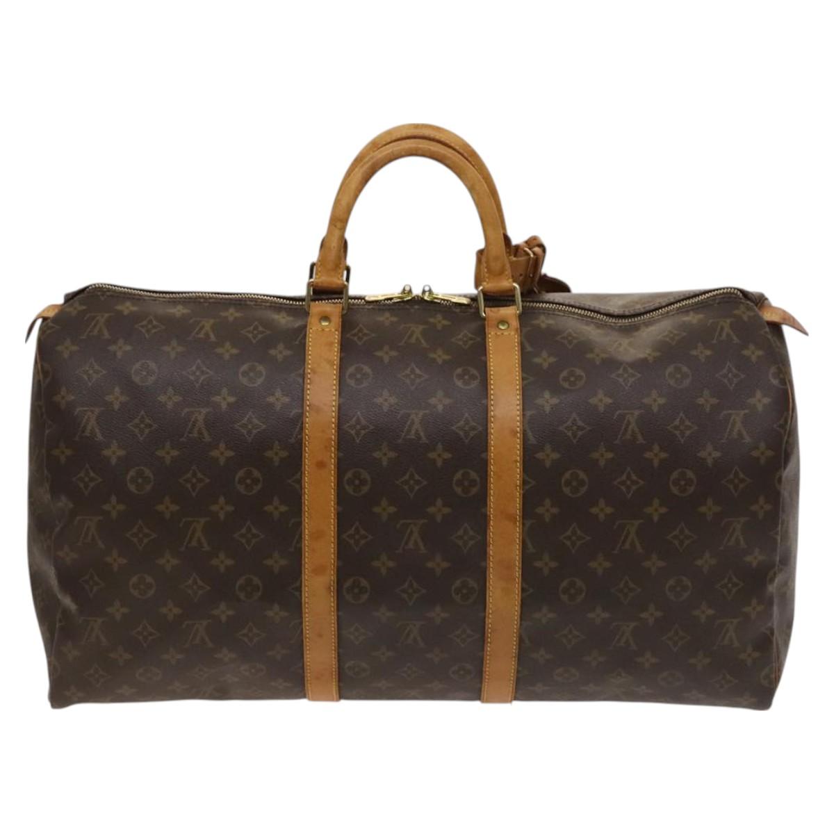 LOUIS VUITTON Monogram Keepall 55 Boston Bag M41424 LV Auth am8624
