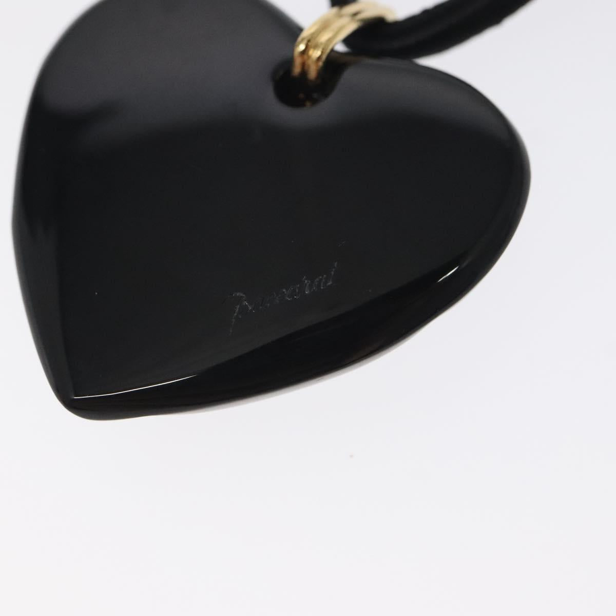 Baccarat Heart Necklace Crystal glass Black Auth am8639