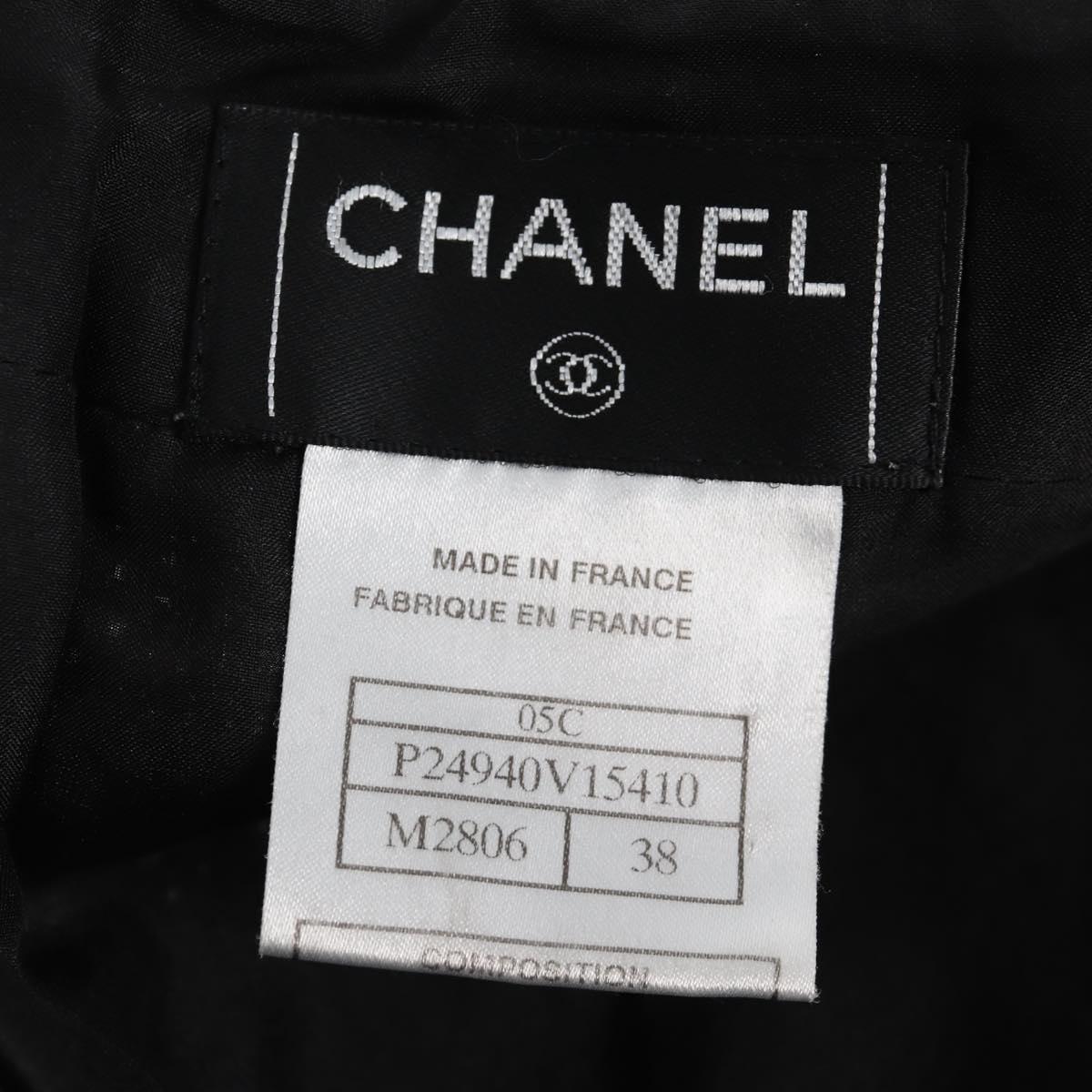 CHANEL Skirt Tweed Black CC Auth am8645V