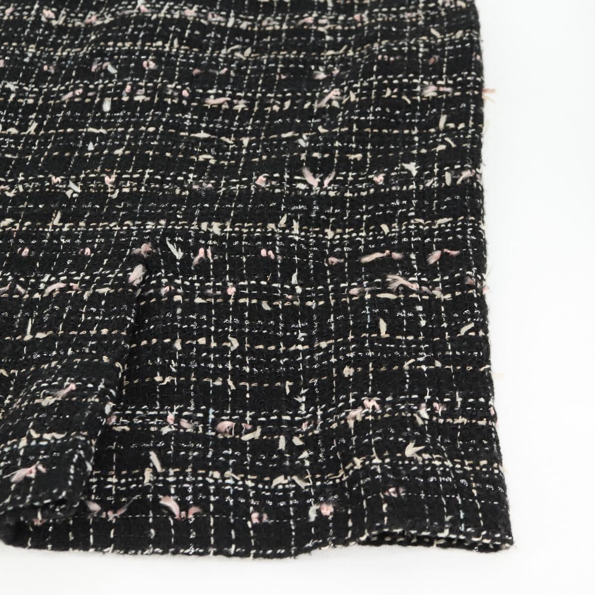 CHANEL Skirt Tweed Black CC Auth am8645V
