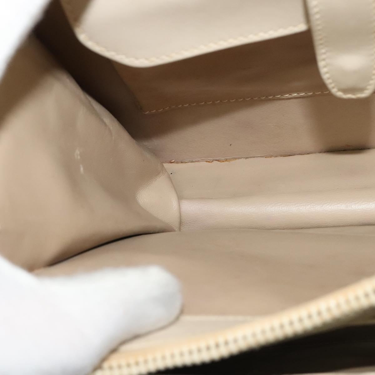GUCCI Shoulder Bag Leather Cream Gold Auth am8665