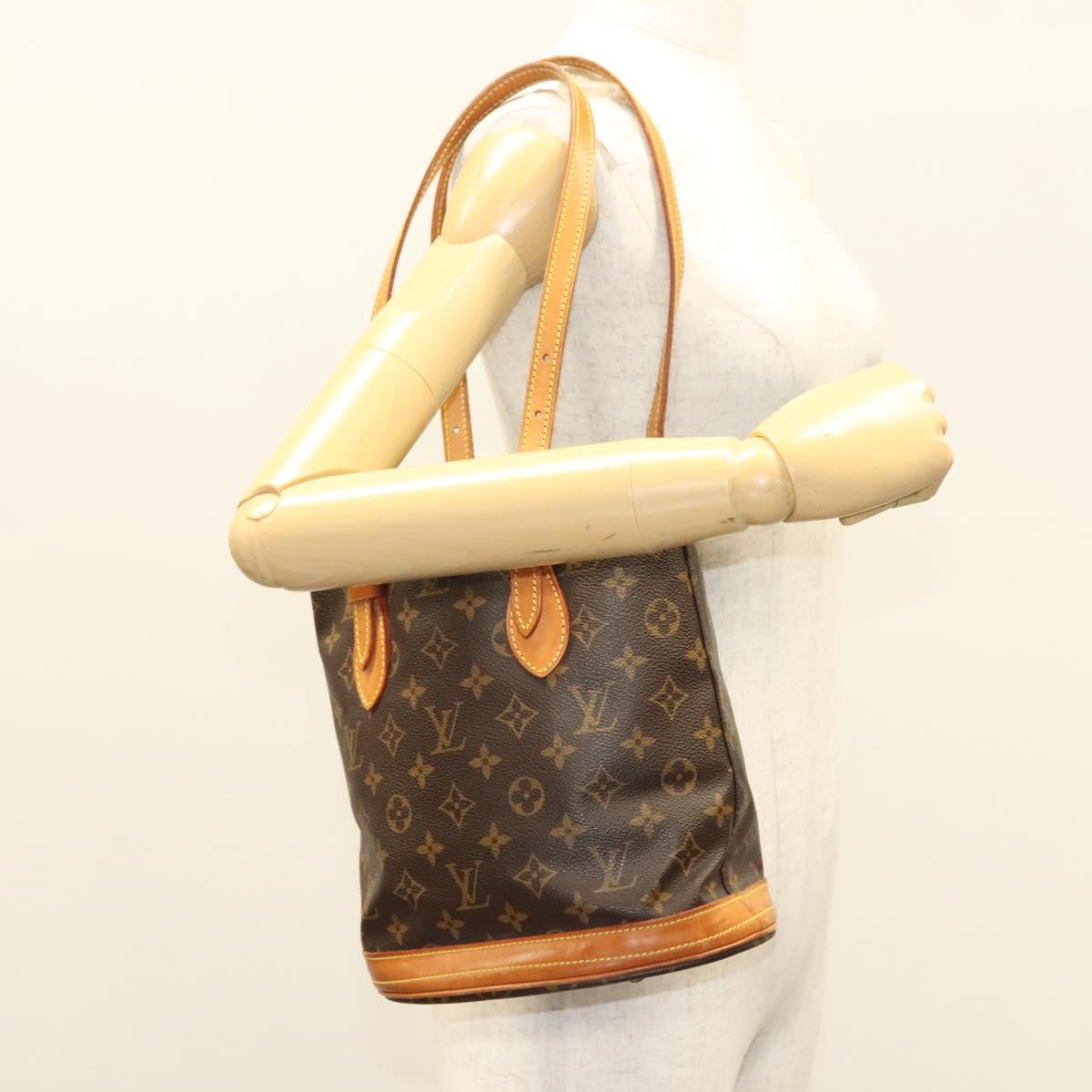LOUIS VUITTON Monogram Bucket PM Shoulder Bag M42238 LV Auth am8679