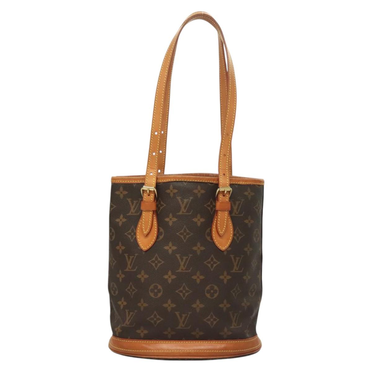 LOUIS VUITTON Monogram Bucket PM Shoulder Bag M42238 LV Auth am8679
