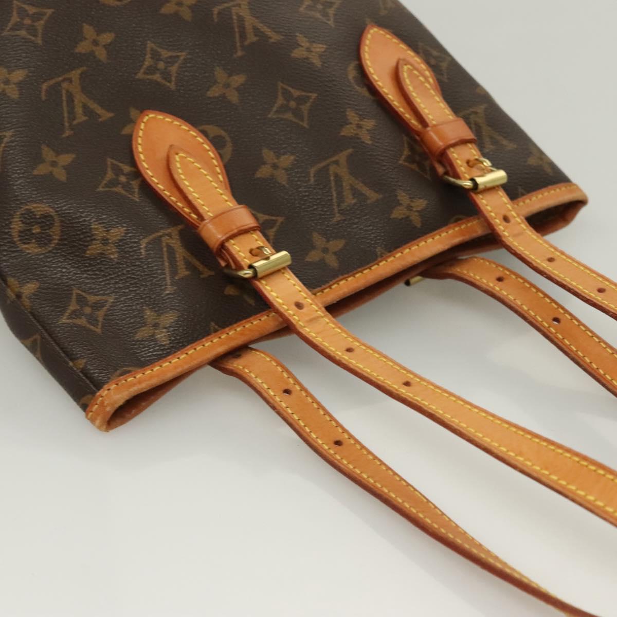 LOUIS VUITTON Monogram Bucket PM Shoulder Bag M42238 LV Auth am8679