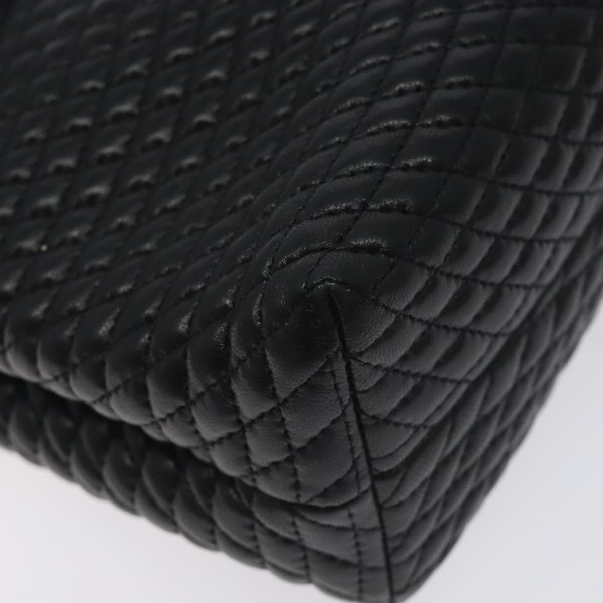 BALLY Hand Bag Leather Black Gold Auth am8683