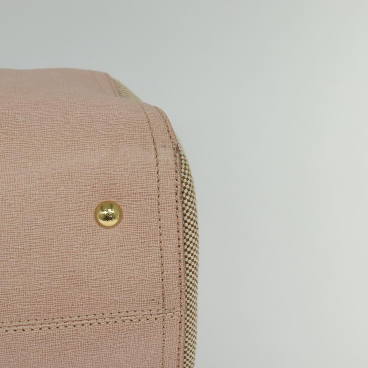 FENDI Chameleon Hand Bag Leather 2way Pink Gold Auth am8686