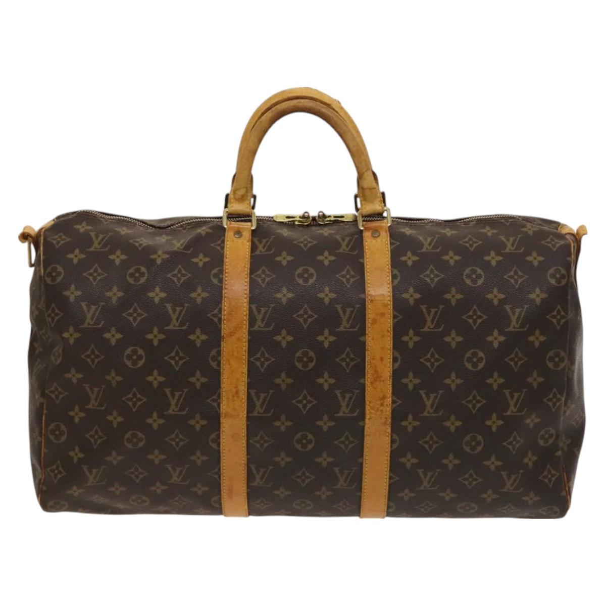 LOUIS VUITTON Monogram Keepall Bandouliere 50 Boston Bag M41416 LV Auth am8704