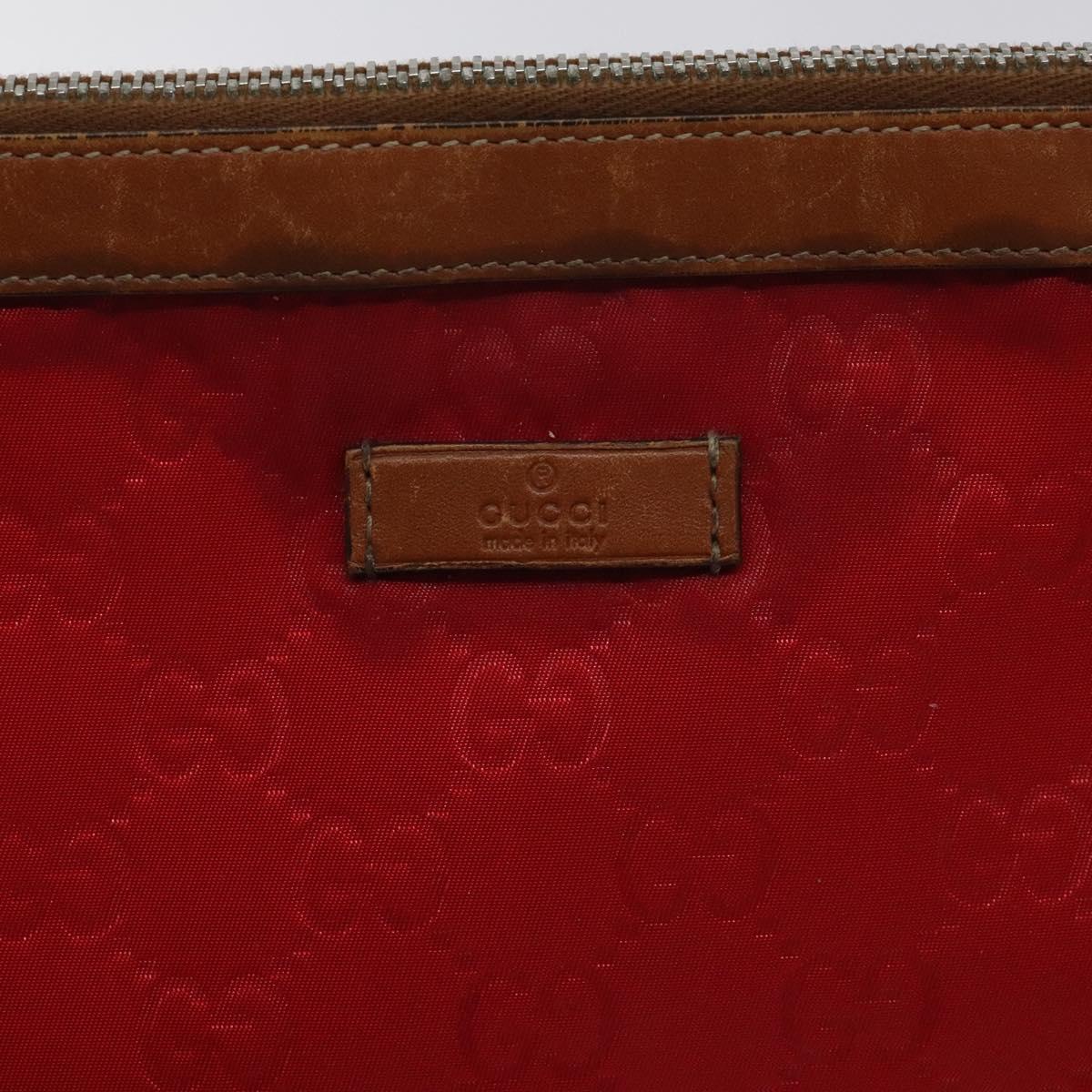 GUCCI GG Nylon Clutch Bag Nylon Red Silver 286209 Auth am8706