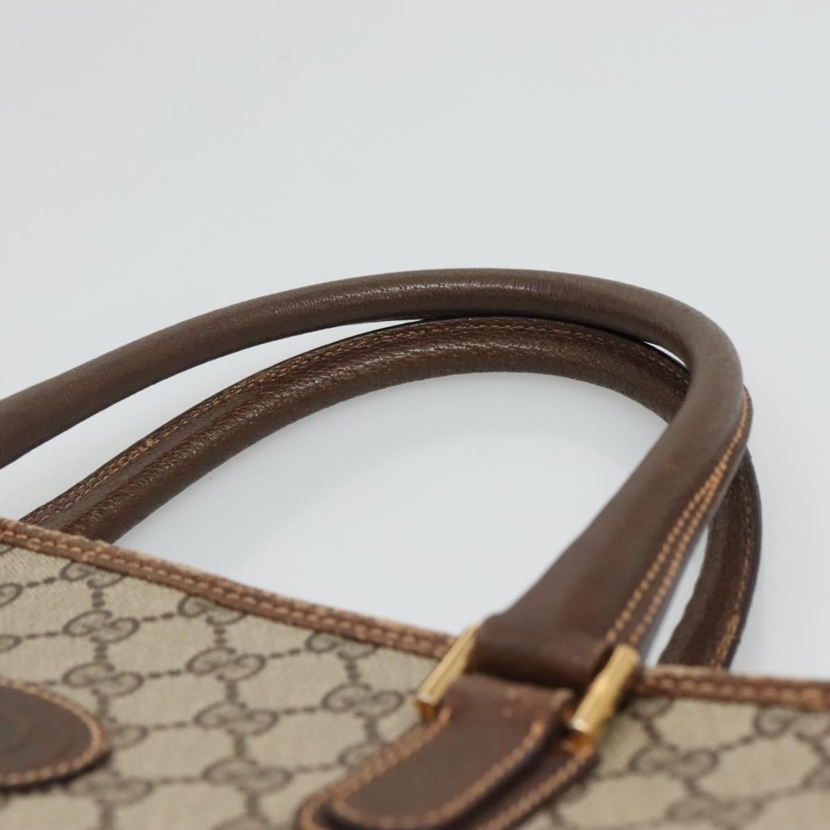 GUCCI GG Supreme Tote Bag PVC Beige Gold Auth am8712