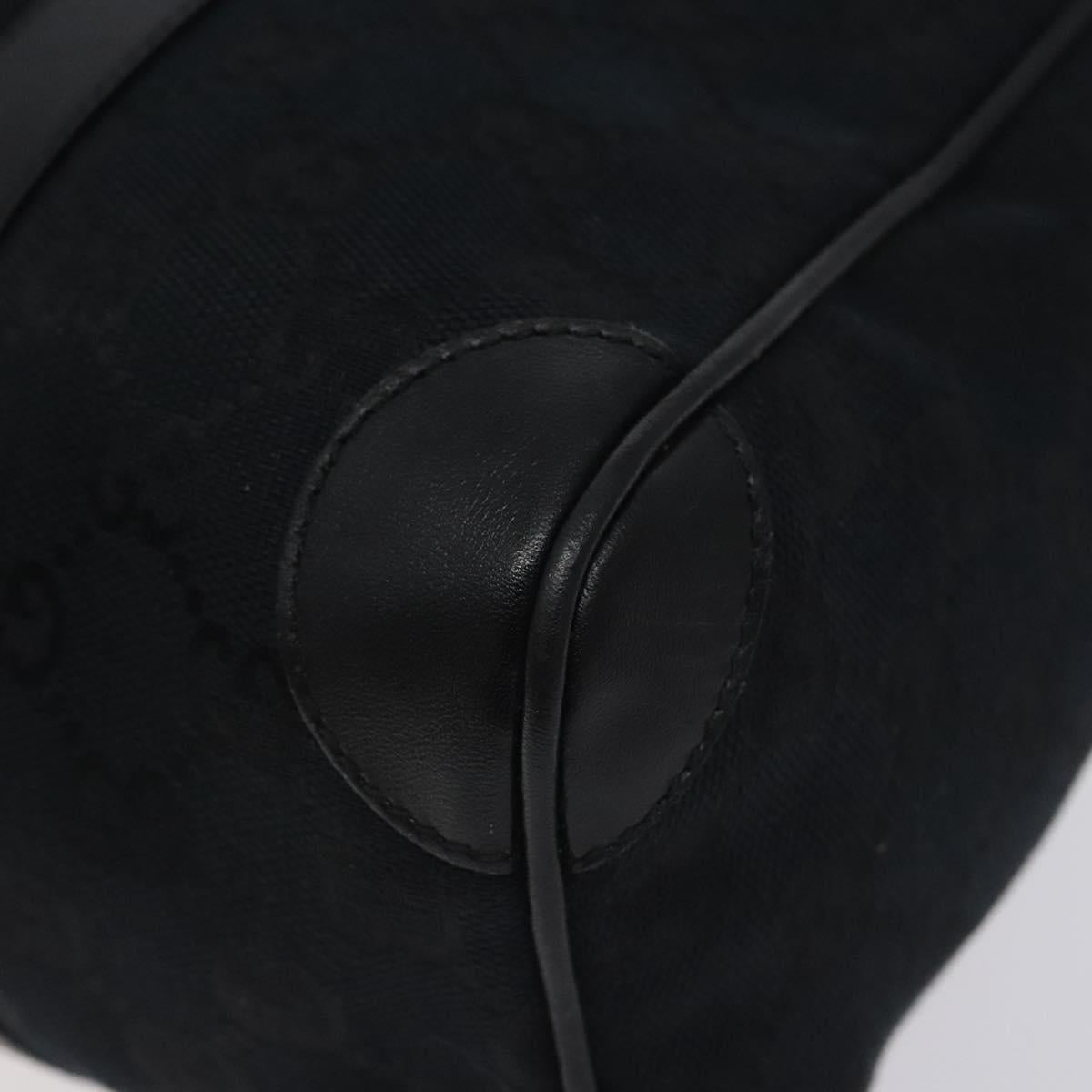 GUCCI GG Canvas Sherry Line Hand Bag Black Silver 000 0851 00221 Auth am8716
