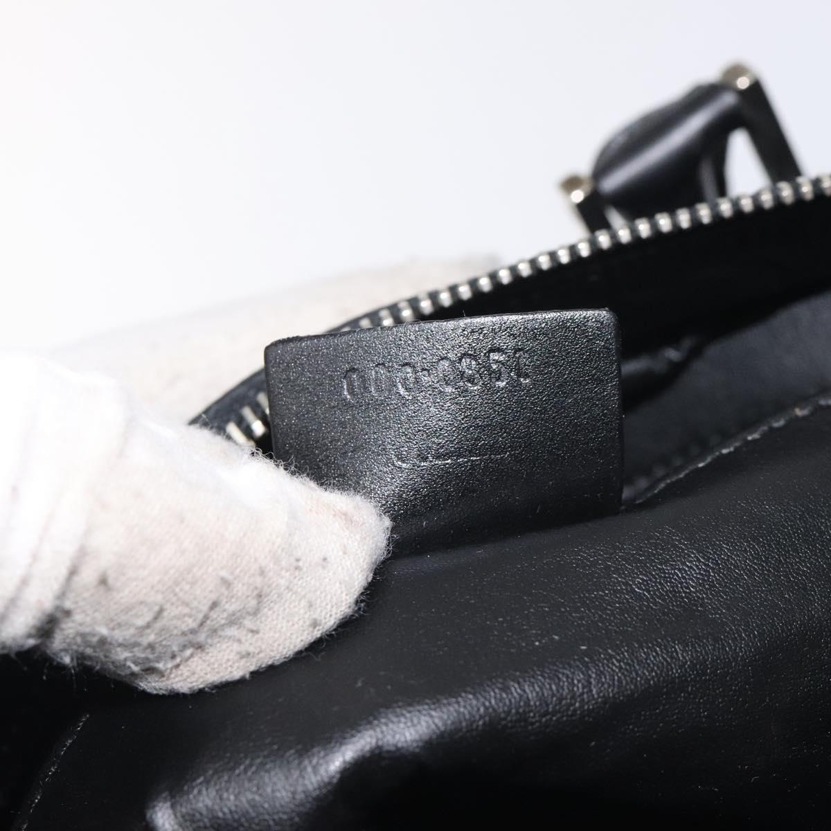 GUCCI GG Canvas Sherry Line Hand Bag Black Silver 000 0851 00221 Auth am8716