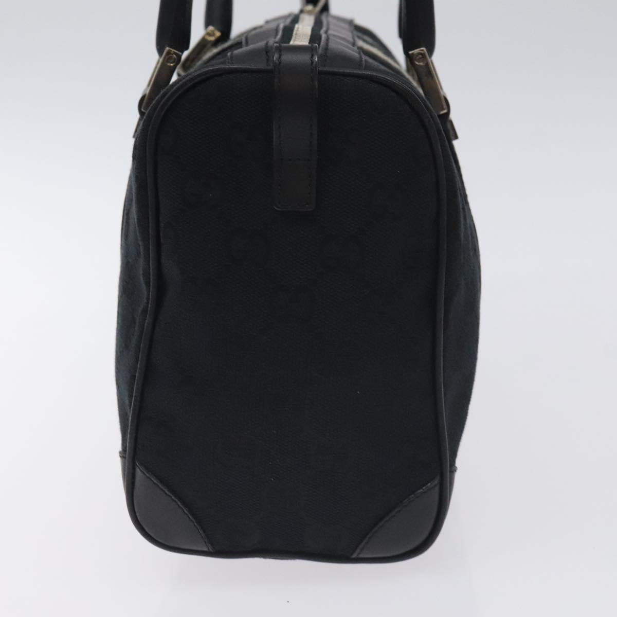 GUCCI GG Canvas Sherry Line Hand Bag Black Silver 000 0851 00221 Auth am8716