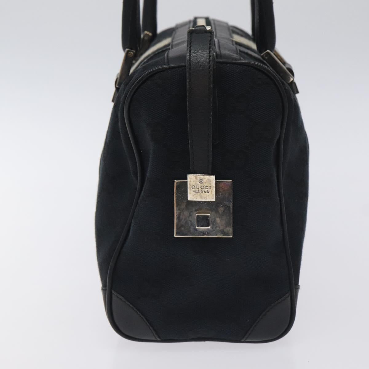 GUCCI GG Canvas Sherry Line Hand Bag Black Silver 000 0851 00221 Auth am8716