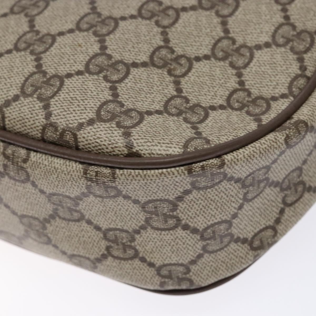 GUCCI GG Supreme Web Sherry Line Clutch Bag PVC Beige 89 01 034 Auth am8803