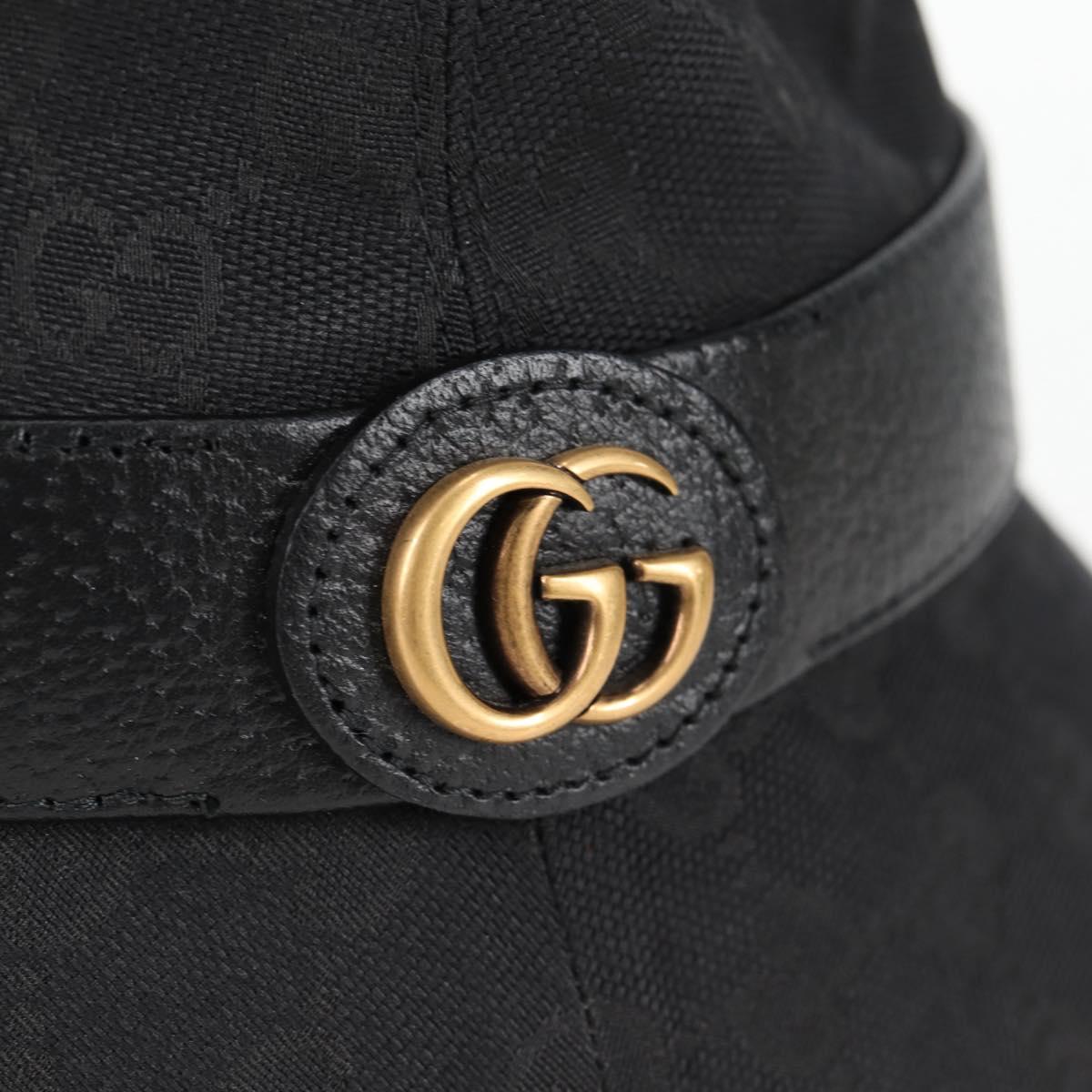 GUCCI GG Canvas Bucket Hat Black 576587 Auth am8804V