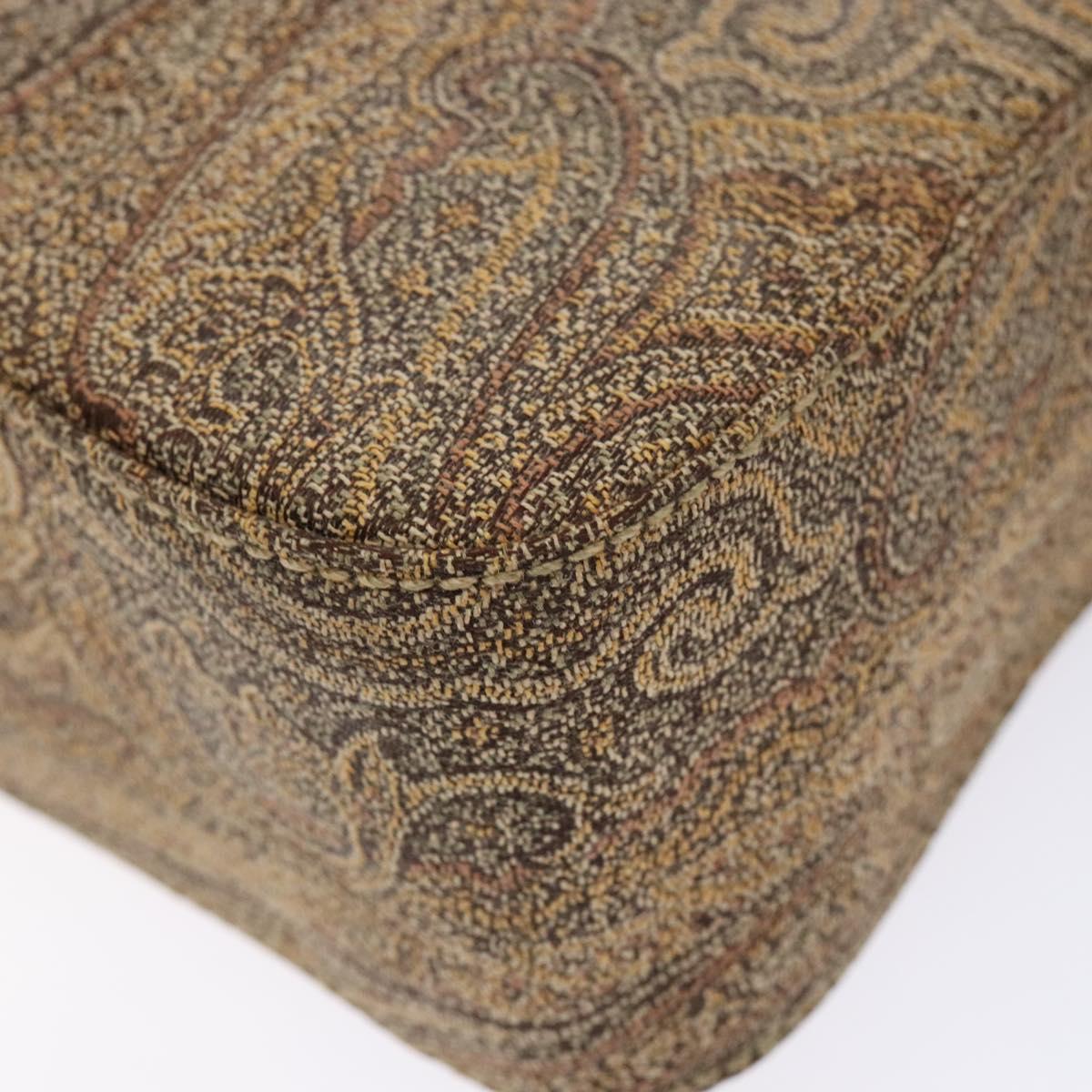 ETRO Paisley Shoulder Bag Canvas Beige Auth am8806