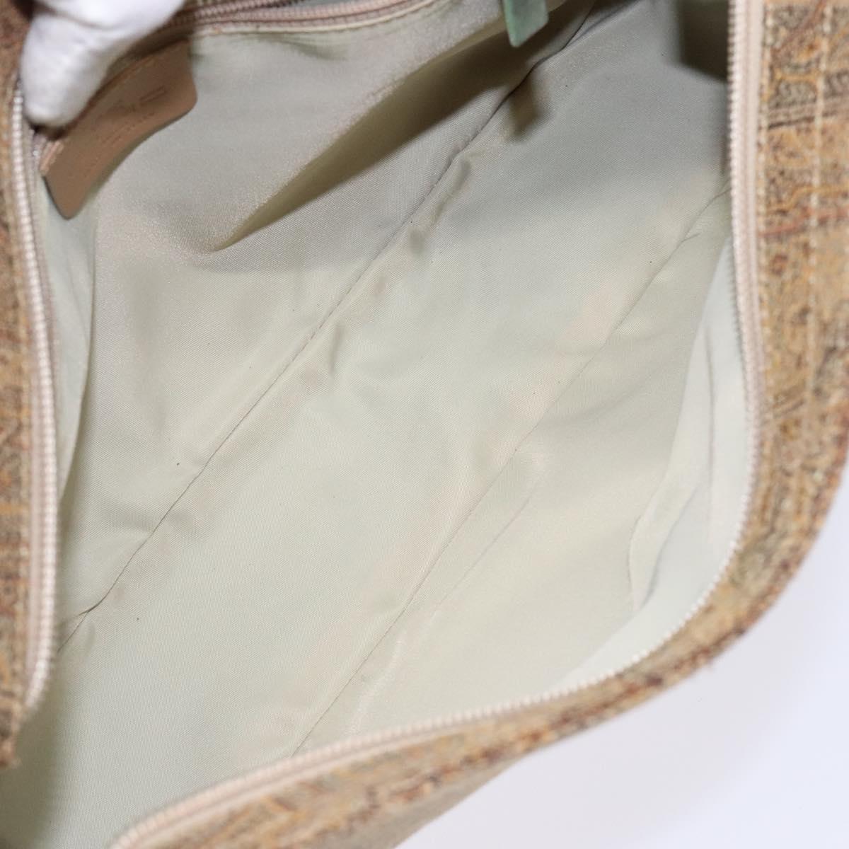ETRO Paisley Shoulder Bag Canvas Beige Auth am8806