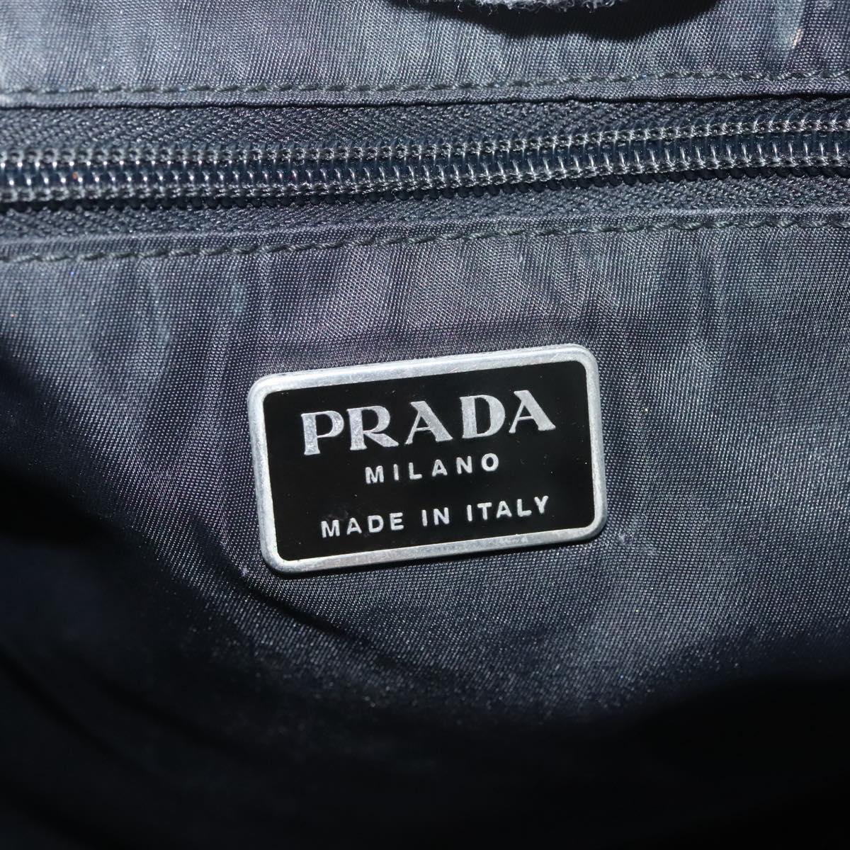 PRADA Hand Bag Nylon Black Clear Auth am8816
