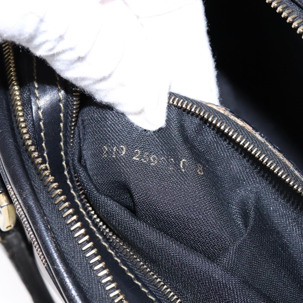 FENDI Pecan Canvas Hand Bag Black Brown Auth am8833
