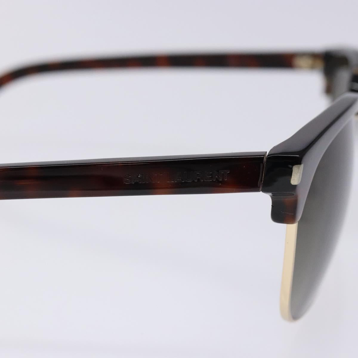 SAINT LAURENT Sunglasses Plastic Brown Auth am8841