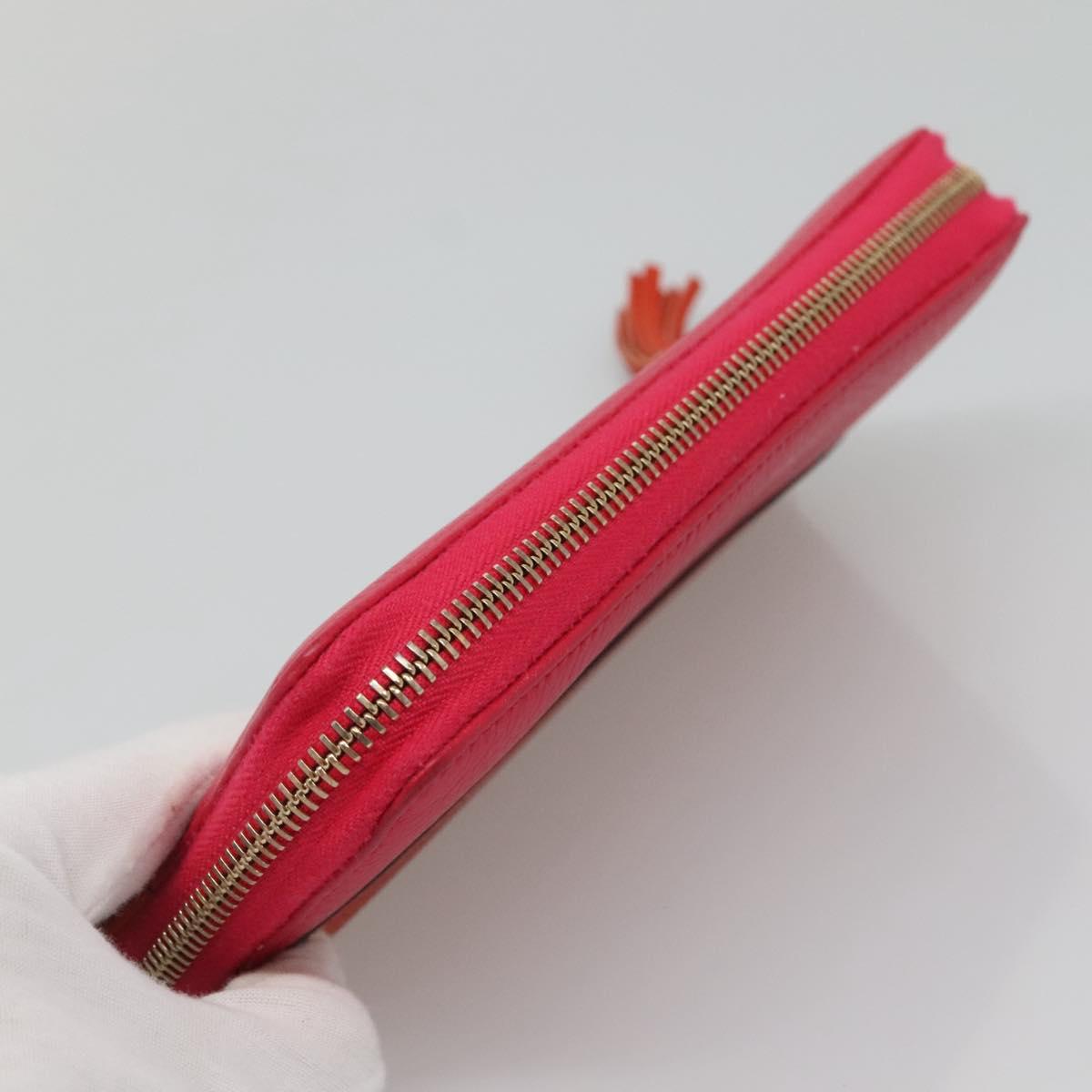 GUCCI Bamboo Long Wallet Leather Pink Gold 307984 Auth am8849