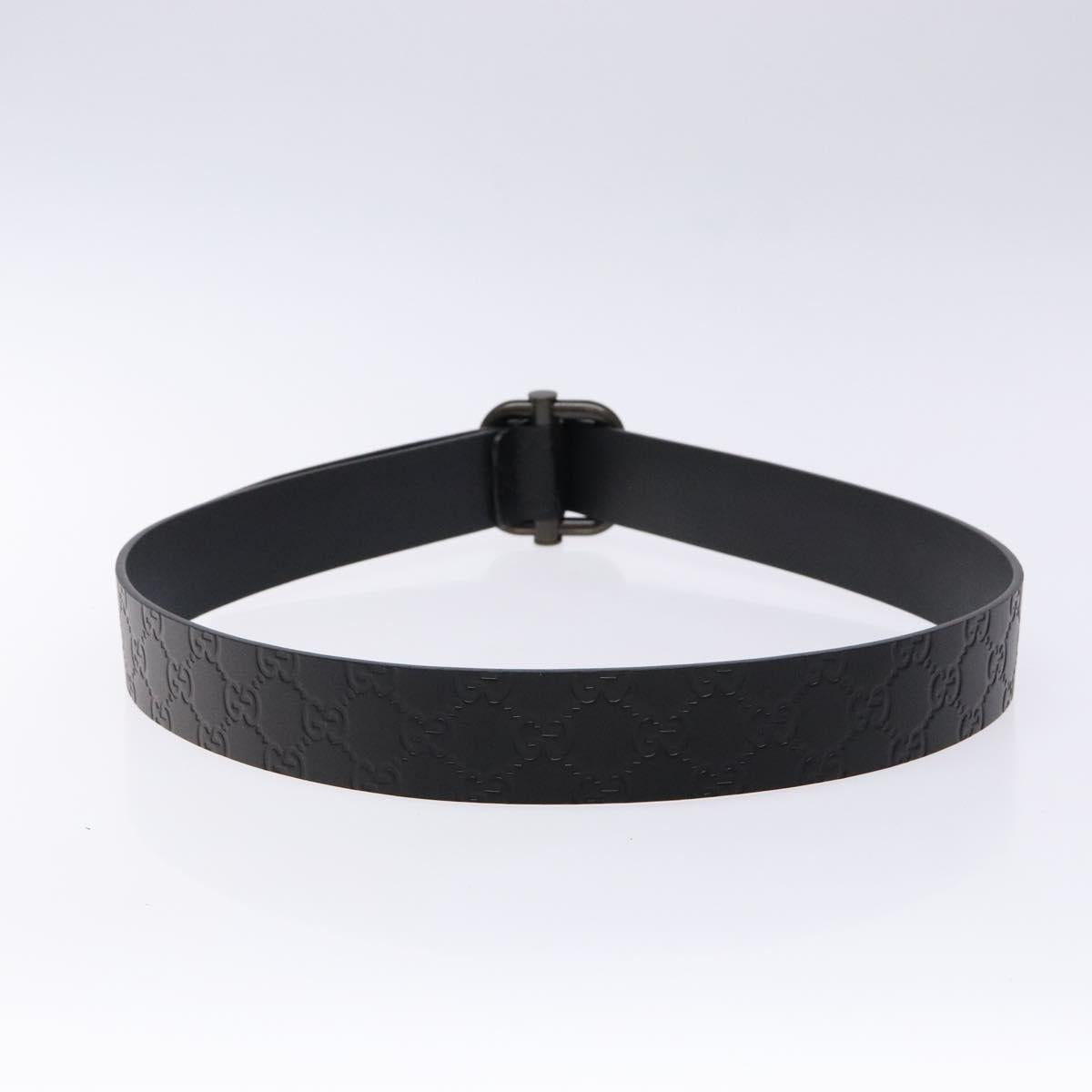 GUCCI GG Canvas Guccissima Belt Leather 41.7"" Black 163501 Auth am8851