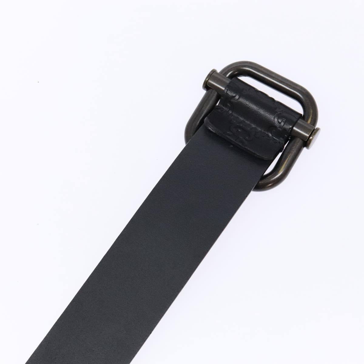 GUCCI GG Canvas Guccissima Belt Leather 41.7"" Black 163501 Auth am8851