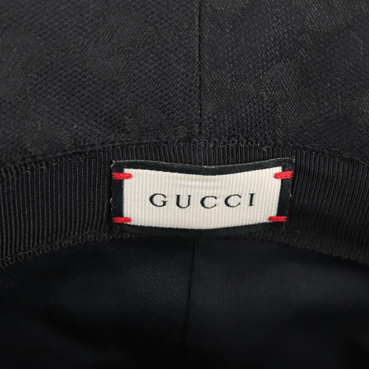 GUCCI GG Canvas Bucket Hat Black 576587 Auth am8852V