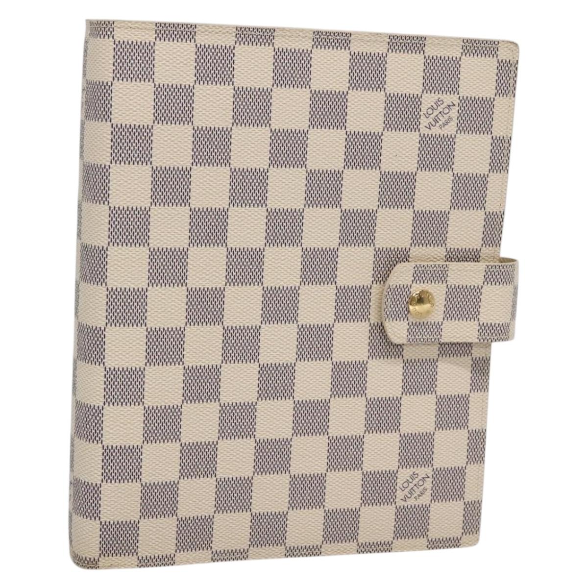 LOUIS VUITTON Damier Azur Agenda GM Day Planner Cover R20708 LV Auth am8863V