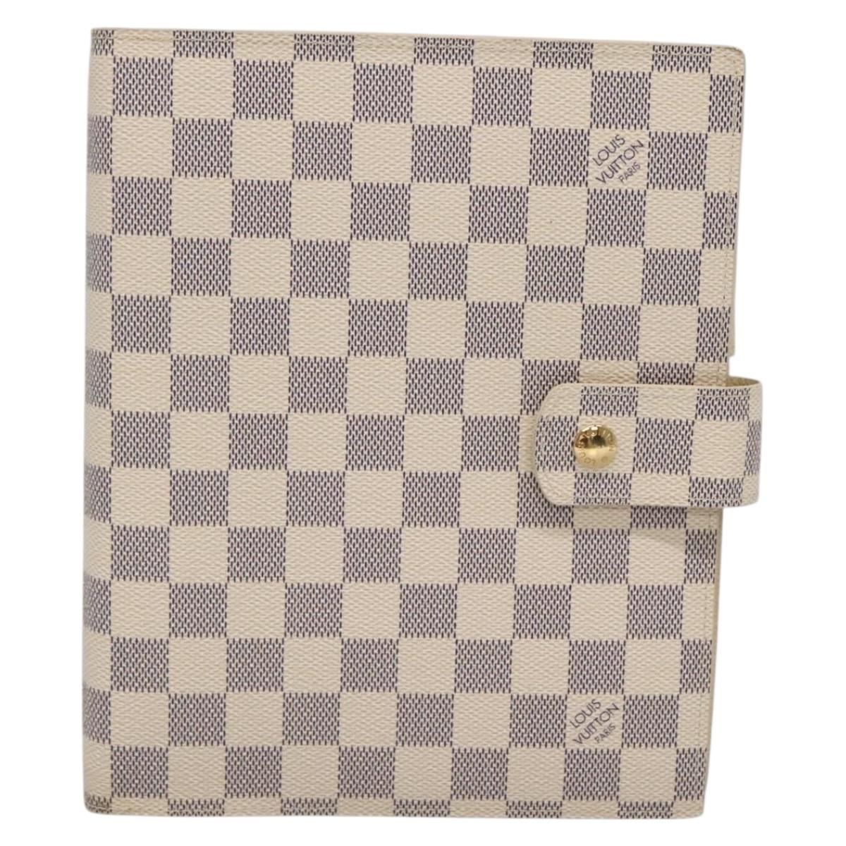 LOUIS VUITTON Damier Azur Agenda GM Day Planner Cover R20708 LV Auth am8863V