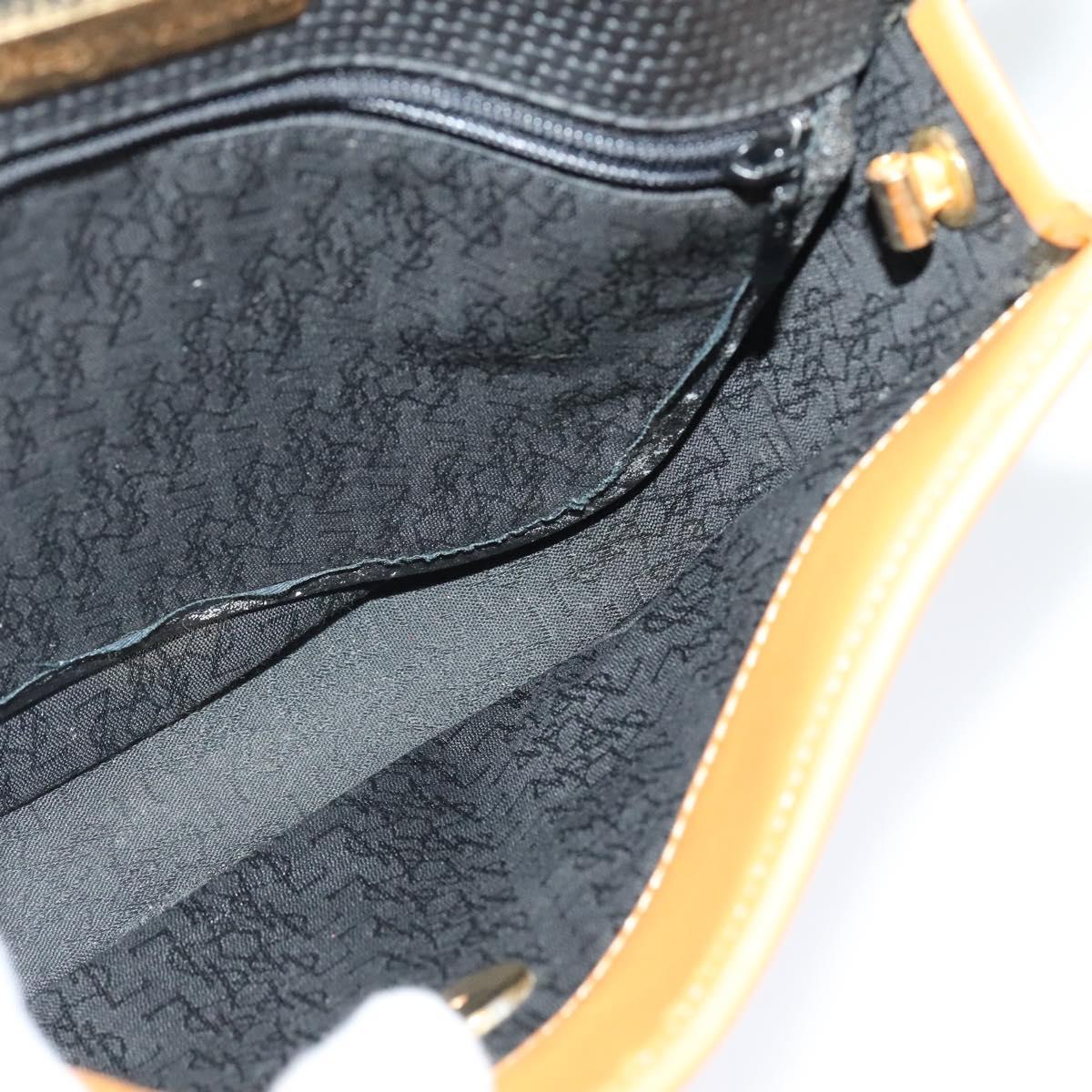 SAINT LAURENT Shoulder Bag Leather Black Gold Auth am8872
