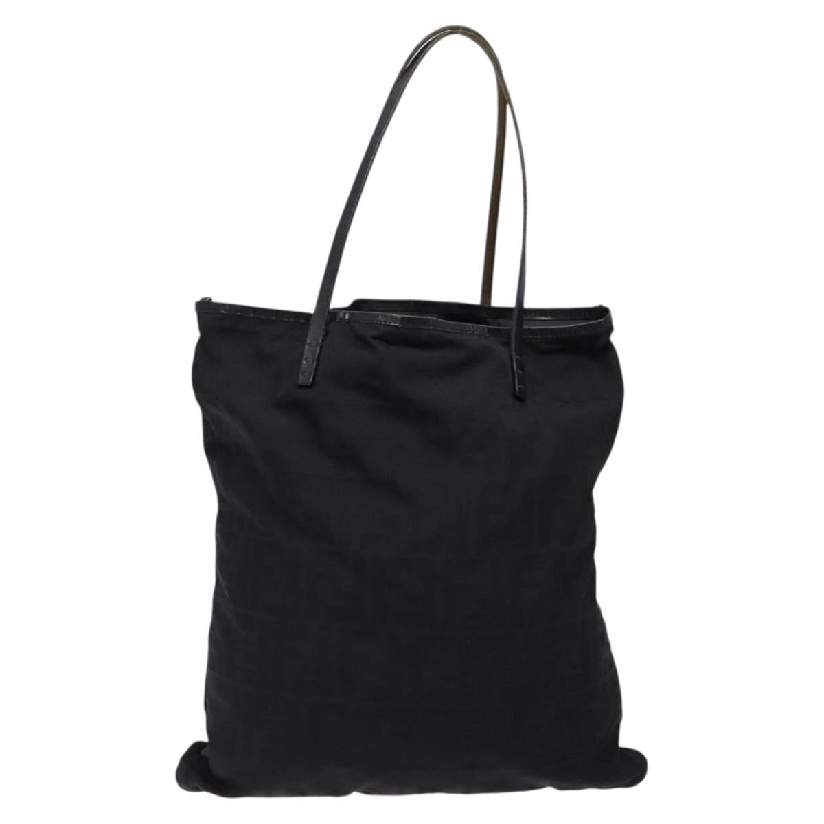FENDI Zucca Canvas Tote Bag Black Auth am8881