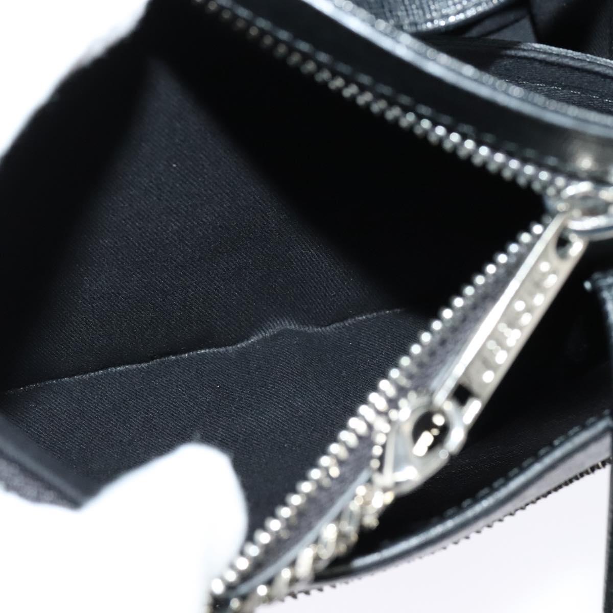 VERSACE Hand Bag Leather Black Silver Auth am8883