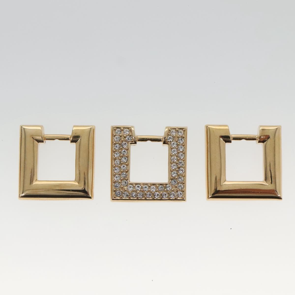 Christian Dior 6 Change Earring Necklace Metal Gold Auth am8887