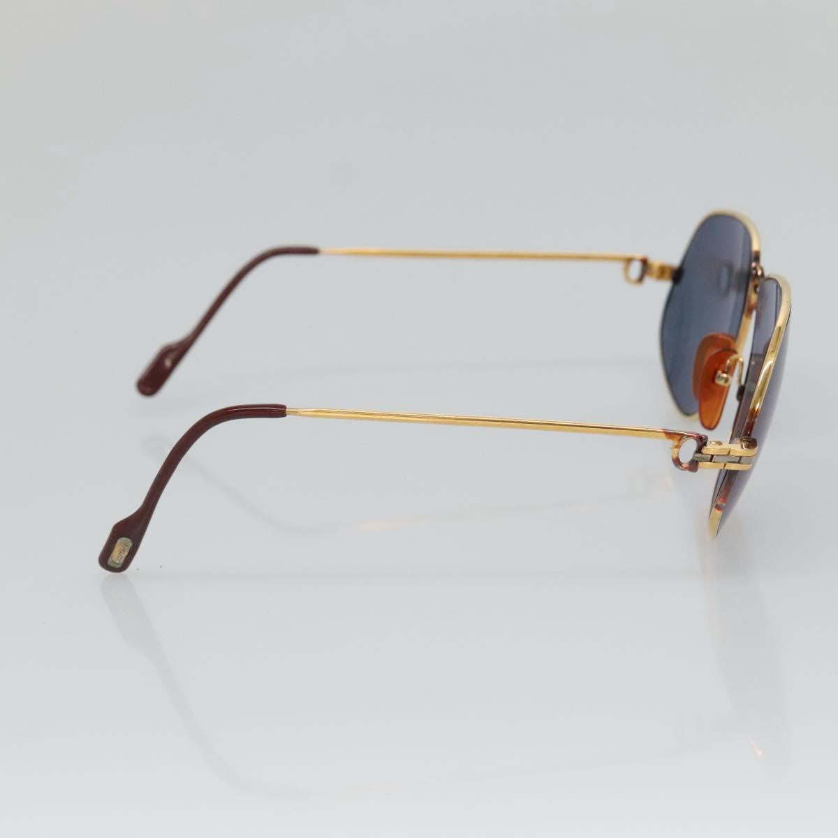 CARTIER Sunglasses Metal Blue Auth am8889
