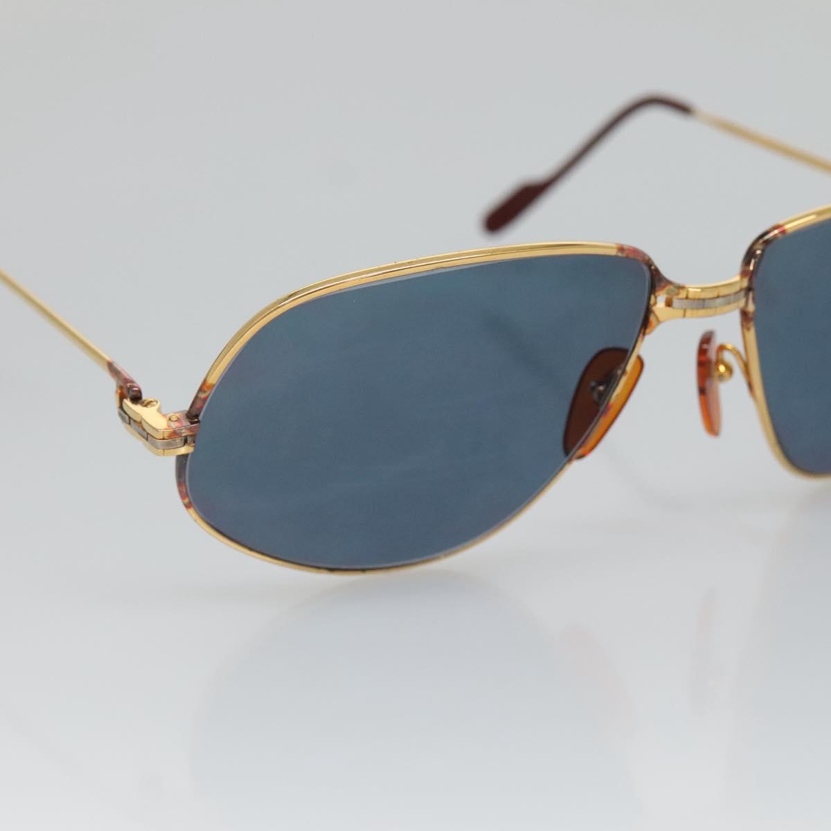 CARTIER Sunglasses Metal Blue Auth am8889