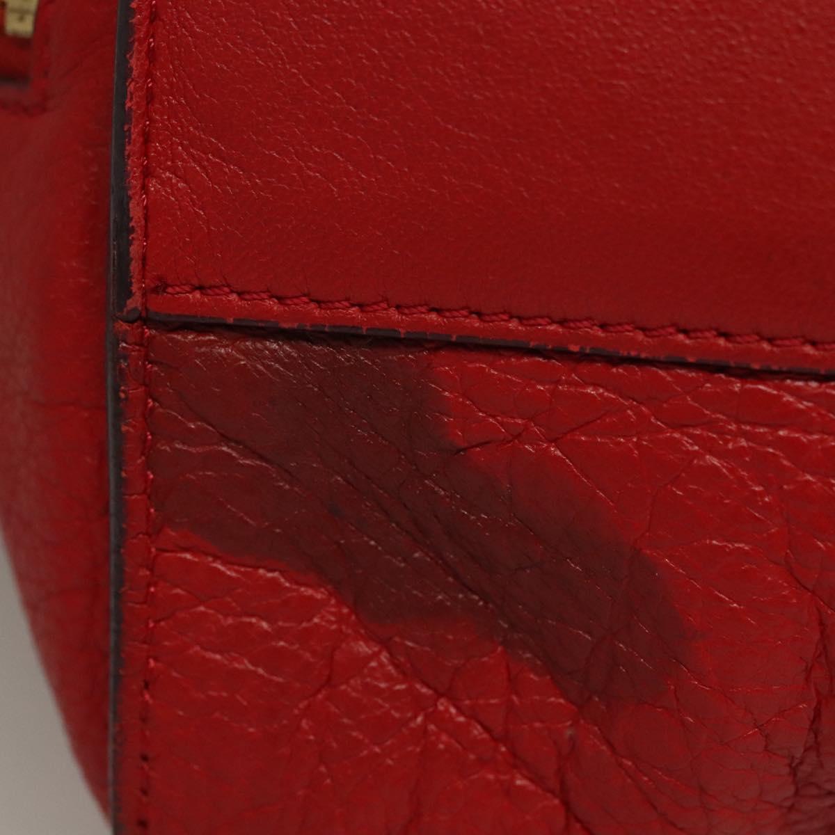 Chloe Dylan Tote Bag Leather Red Gold Auth am8898