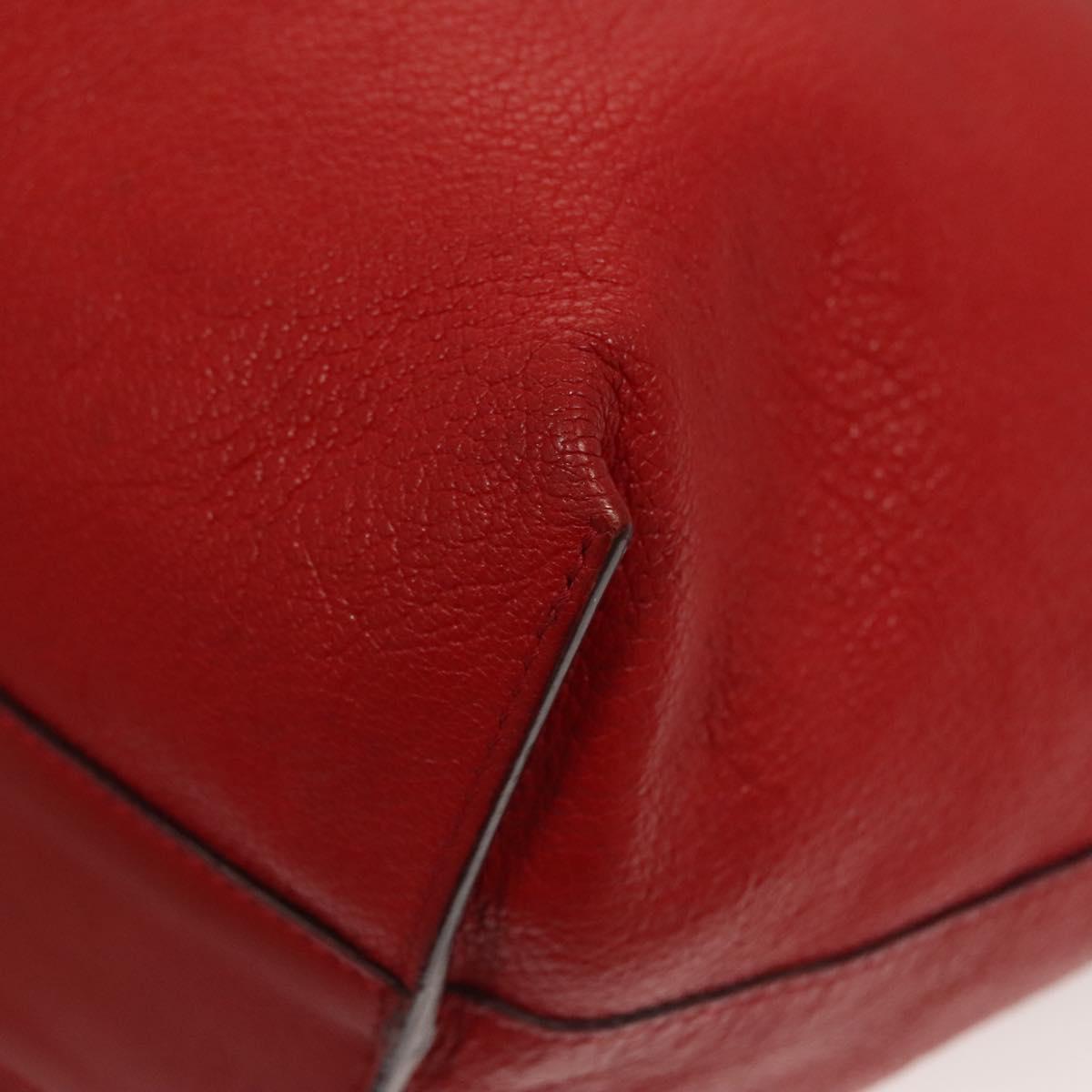 Chloe Dylan Tote Bag Leather Red Gold Auth am8898