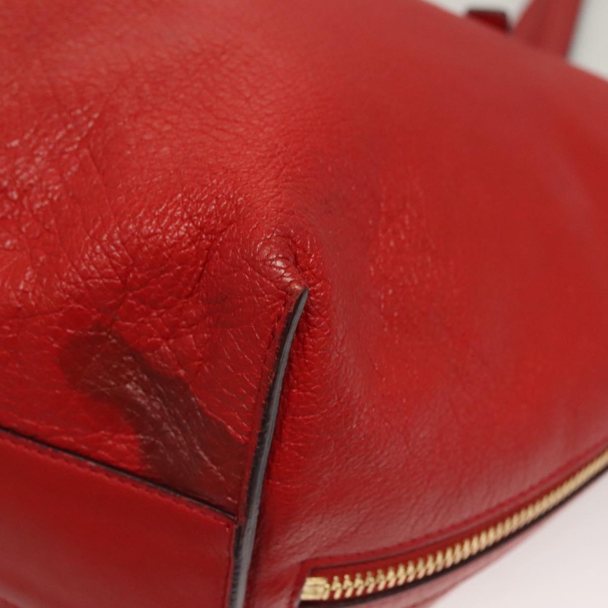 Chloe Dylan Tote Bag Leather Red Gold Auth am8898