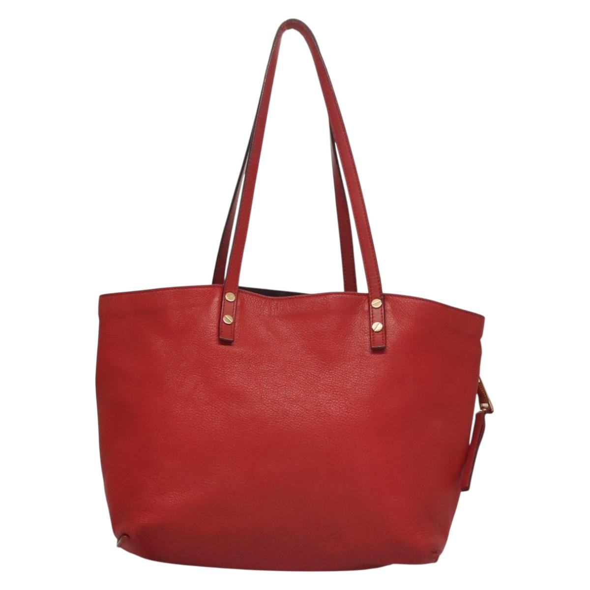 Chloe Dylan Tote Bag Leather Red Gold Auth am8898