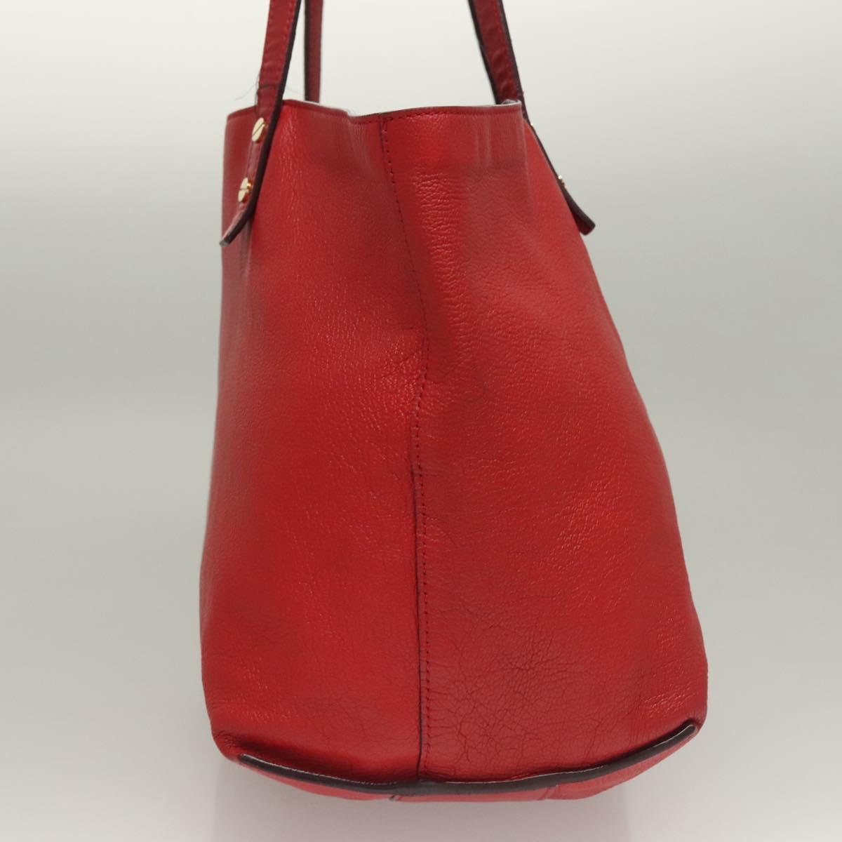 Chloe Dylan Tote Bag Leather Red Gold Auth am8898