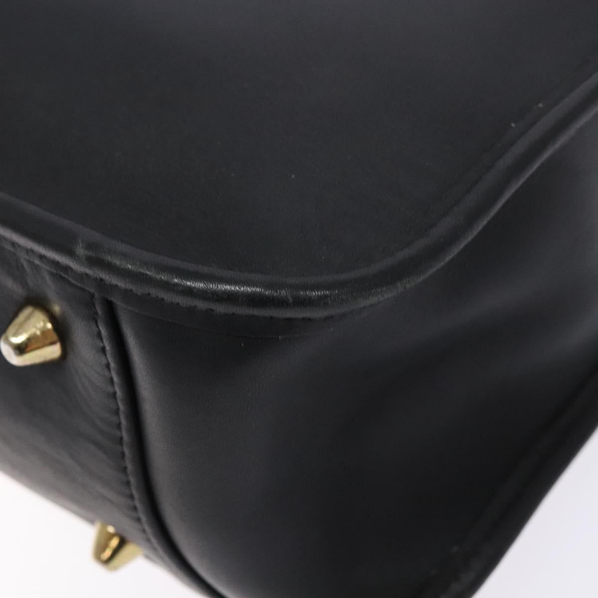 Coach Shoulder Bag Leather Black Gold Auth am8902