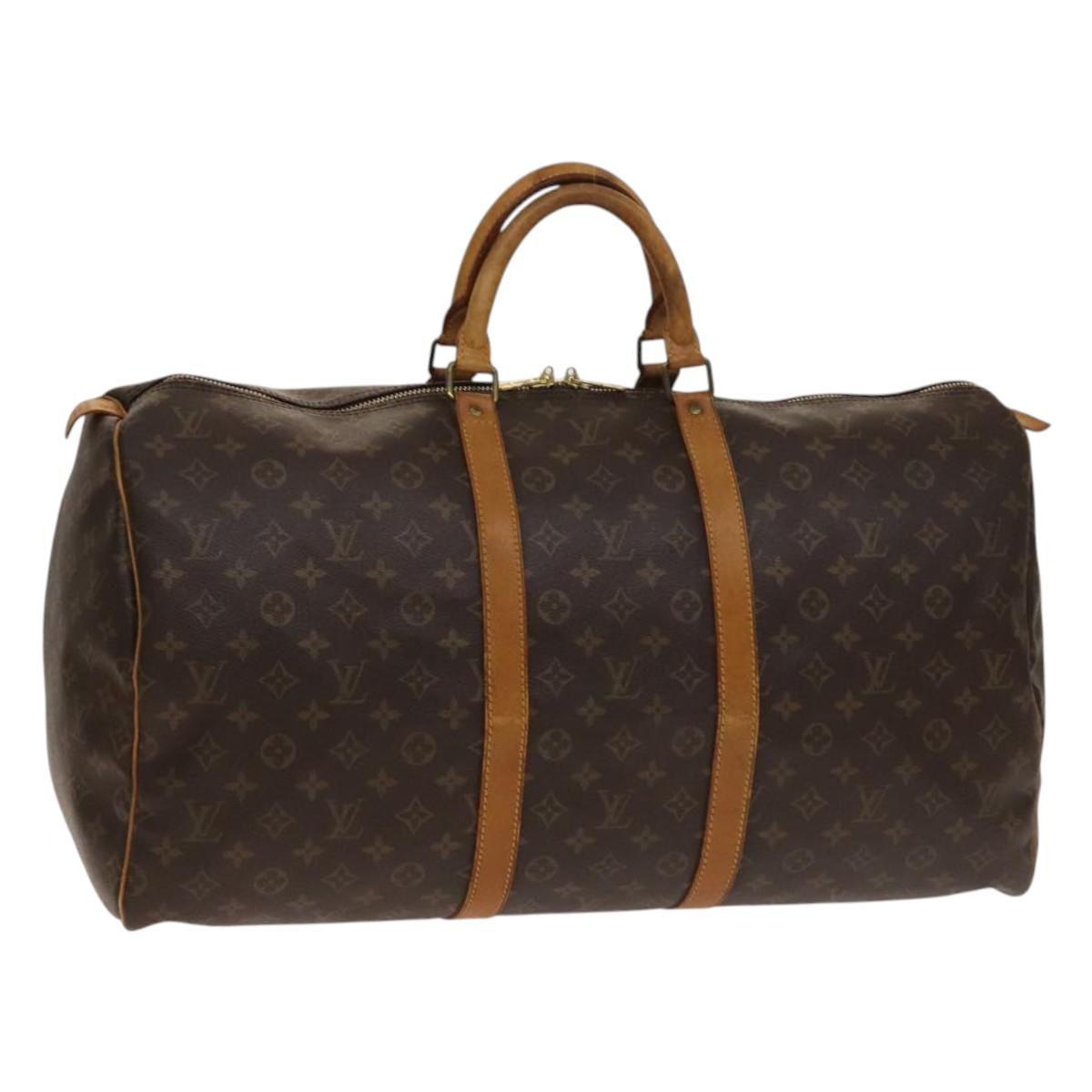 LOUIS VUITTON Monogram Keepall 55 Boston Bag M41424 LV Auth am8907