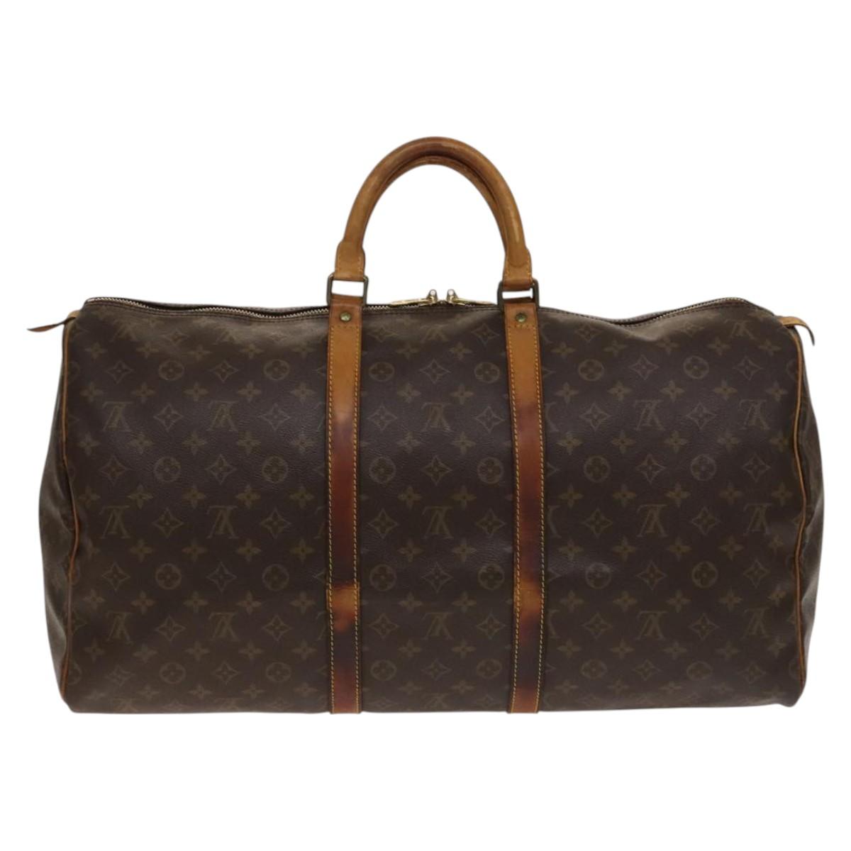 LOUIS VUITTON Monogram Keepall 55 Boston Bag M41424 LV Auth am8907