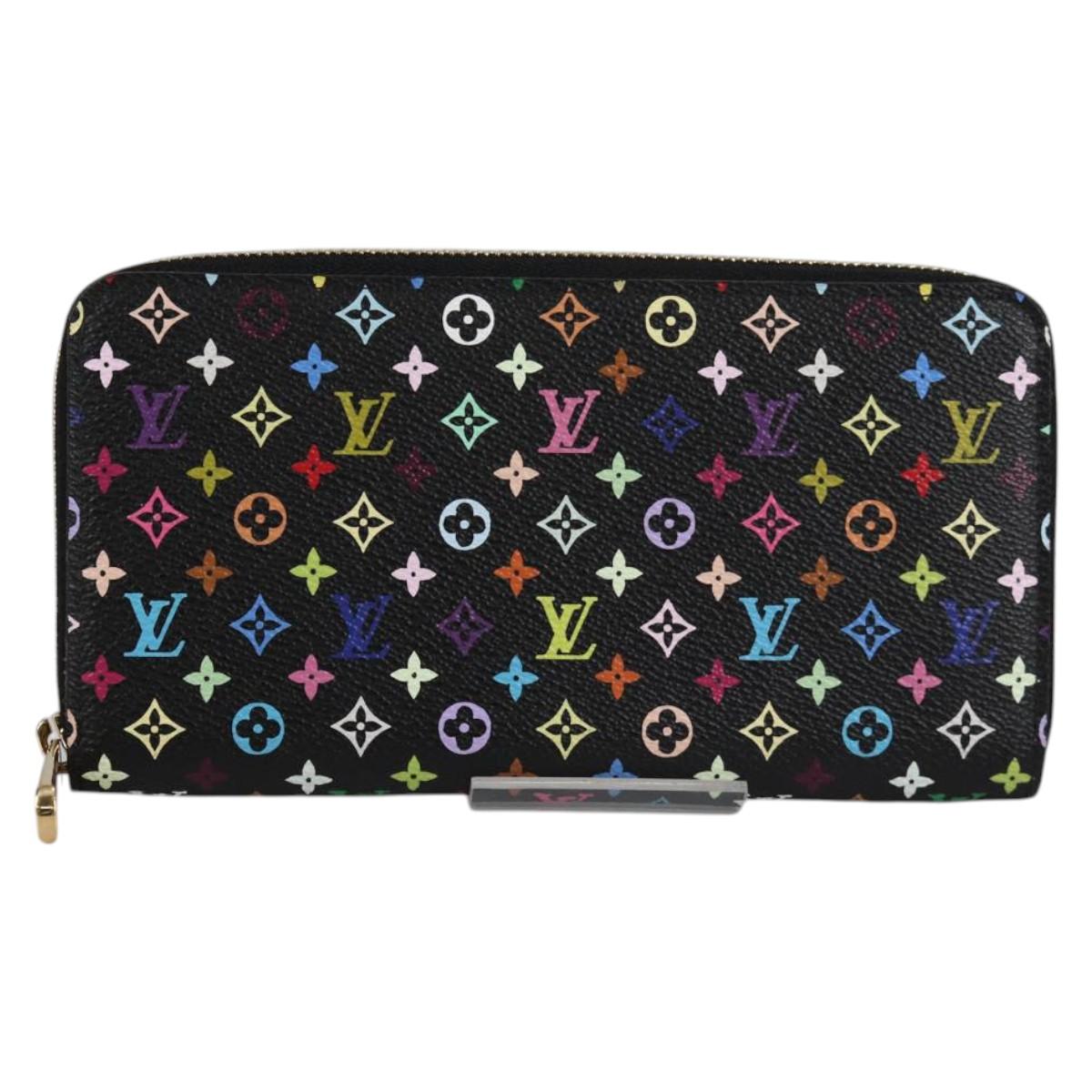 LOUIS VUITTON Monogram Multicolor Zippy Wallet Wallet Black M60243 Auth am8910V