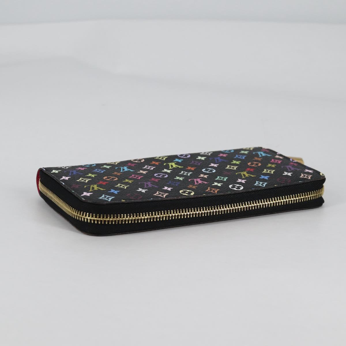 LOUIS VUITTON Monogram Multicolor Zippy Wallet Wallet Black M60243 Auth am8910V