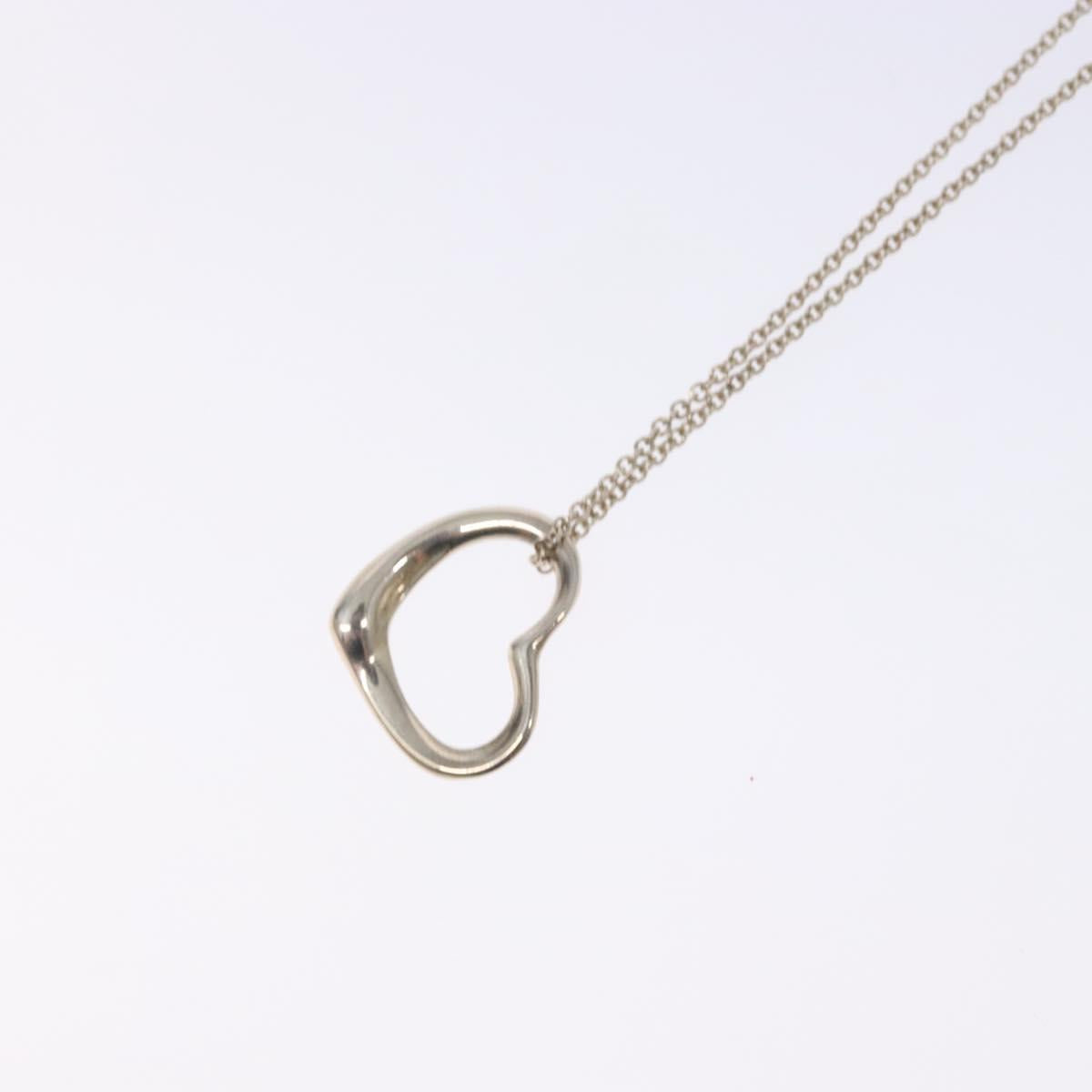 TIFFANY&Co. Open heart Necklace Ag925 Silver Auth am8914