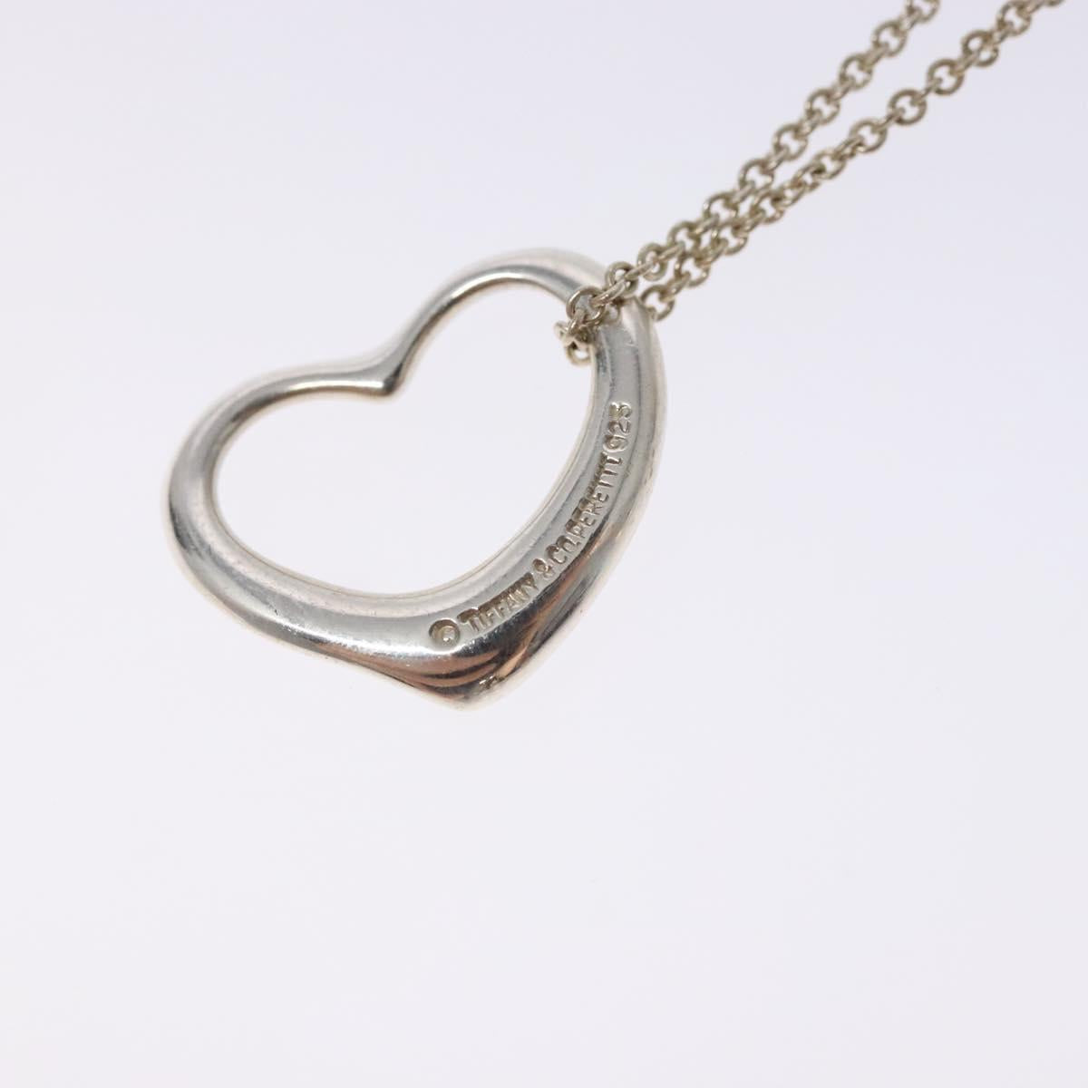 TIFFANY&Co. Open Heart Necklace Ag925 Silver Auth am8916